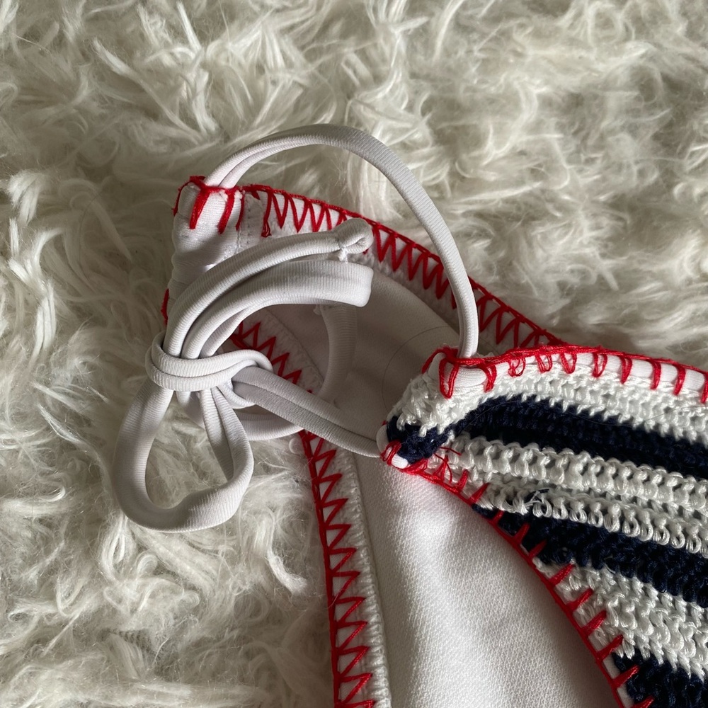 {XHILARATION} Patriotic Knit Bikini M Bottom D/DD Top! - Picture 4 of 10